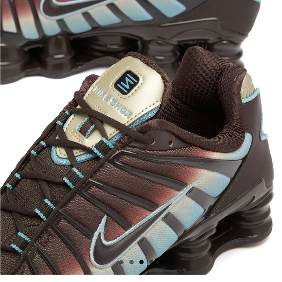 Nike Shox TL Sneakers in Velvet Brown, Denim & Desert Khaki - Picture 6 of 6